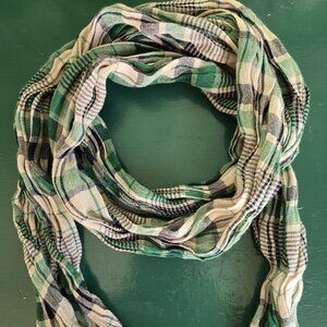 J.Crew Navy/Grey Plaid light-weight Scarf